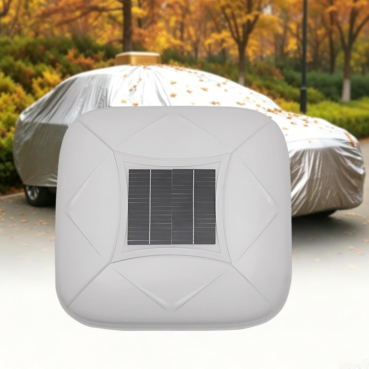 Automatic Retractable Car Cover, Electric Solar Powered Car Cover with 4400mAh Battery, 10-Second Setup Motorized Car Tent, Waterproof UV Sun & Snow Protection for Outdoor(White,YM)
