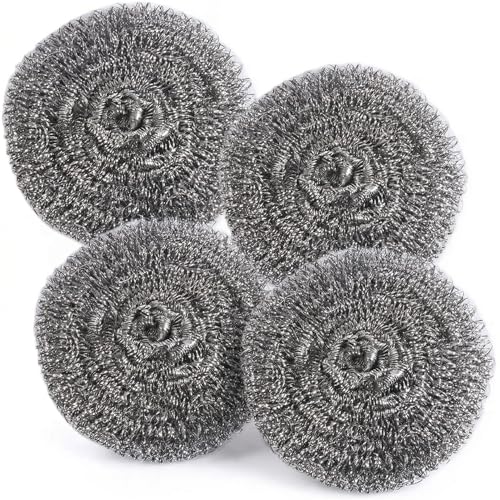 4 Pcs Kettle Descaler Balls Kettle Limescale Remover Ball Multifunctional Descaler for Kettles Cleaner Wire Pads Scouring Scale Catcher Descaling Cleaning Ball Stainless Steel Wool Scrubber for Homes