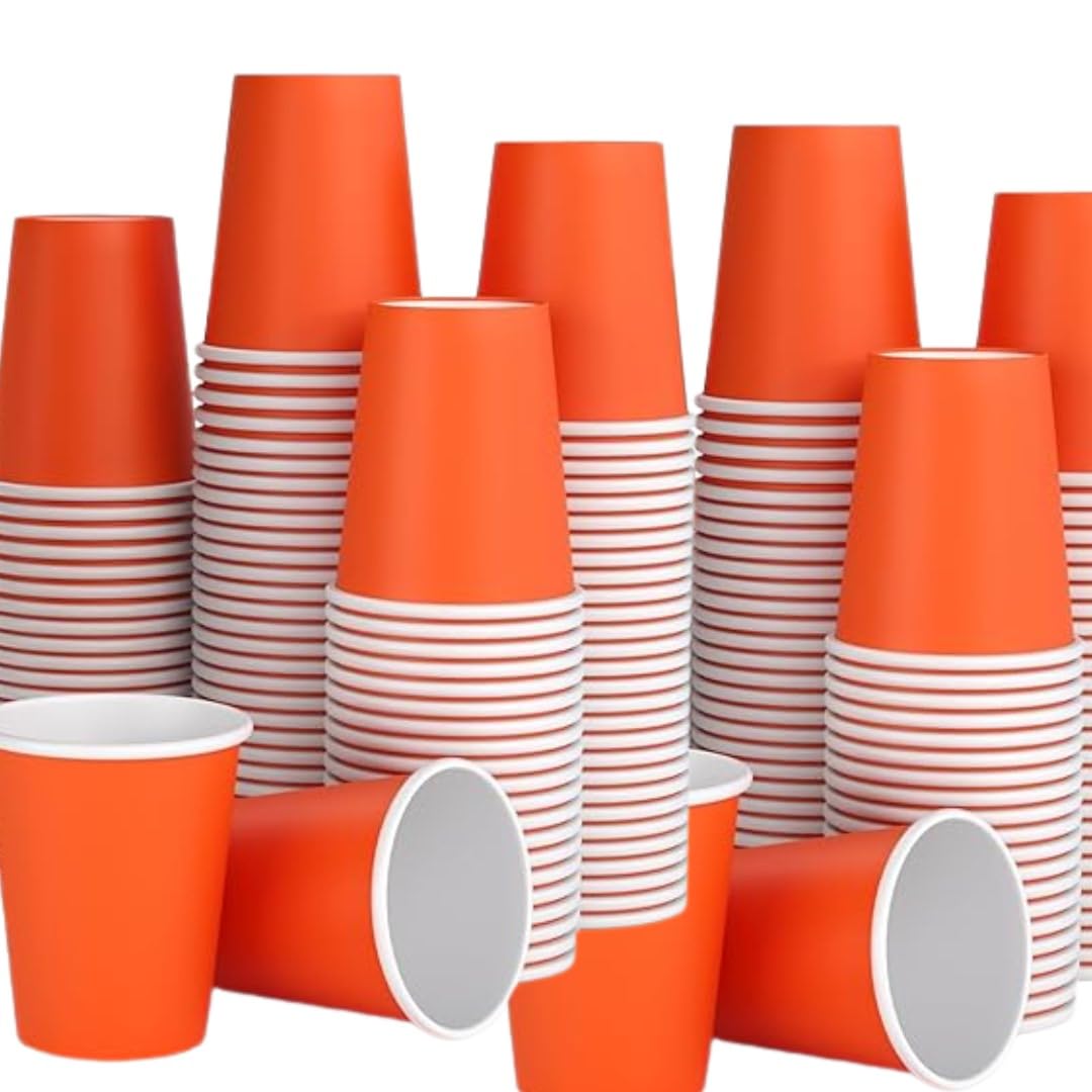 EVOKK 50 Red Disposable Paper Party Cups 12oz - Versatile Paper Cups for Birthdays, Hen Parties, Stag Do & Student Nights - Ideal for Juice & Summer Fun - Reusable American Style