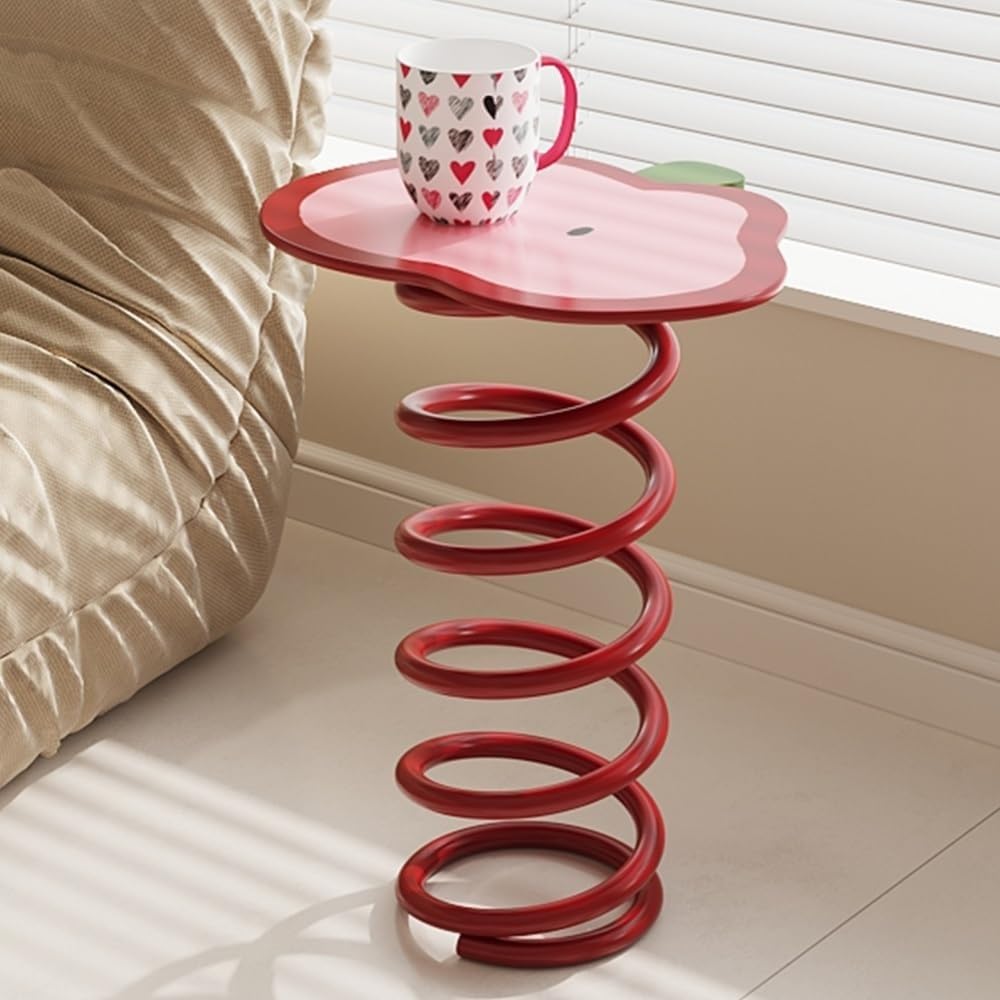 Creative Iron Accent Table - Heavy Duty Sofa Side Table & Bedside End Table, Perfect for Small Spaces - Stylish Drink Desk for Living Room & Bedroom
