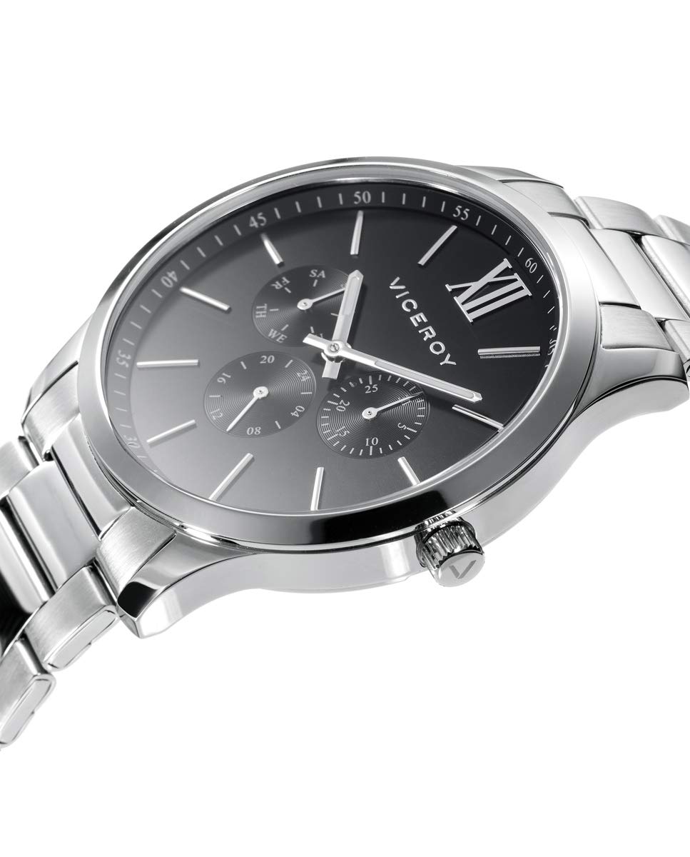 Viceroy Reloj Analógico Hombre de Acero Inoxidable - 43 mm - Movimiento de Cuarzo - Acabado Dorado - 401187