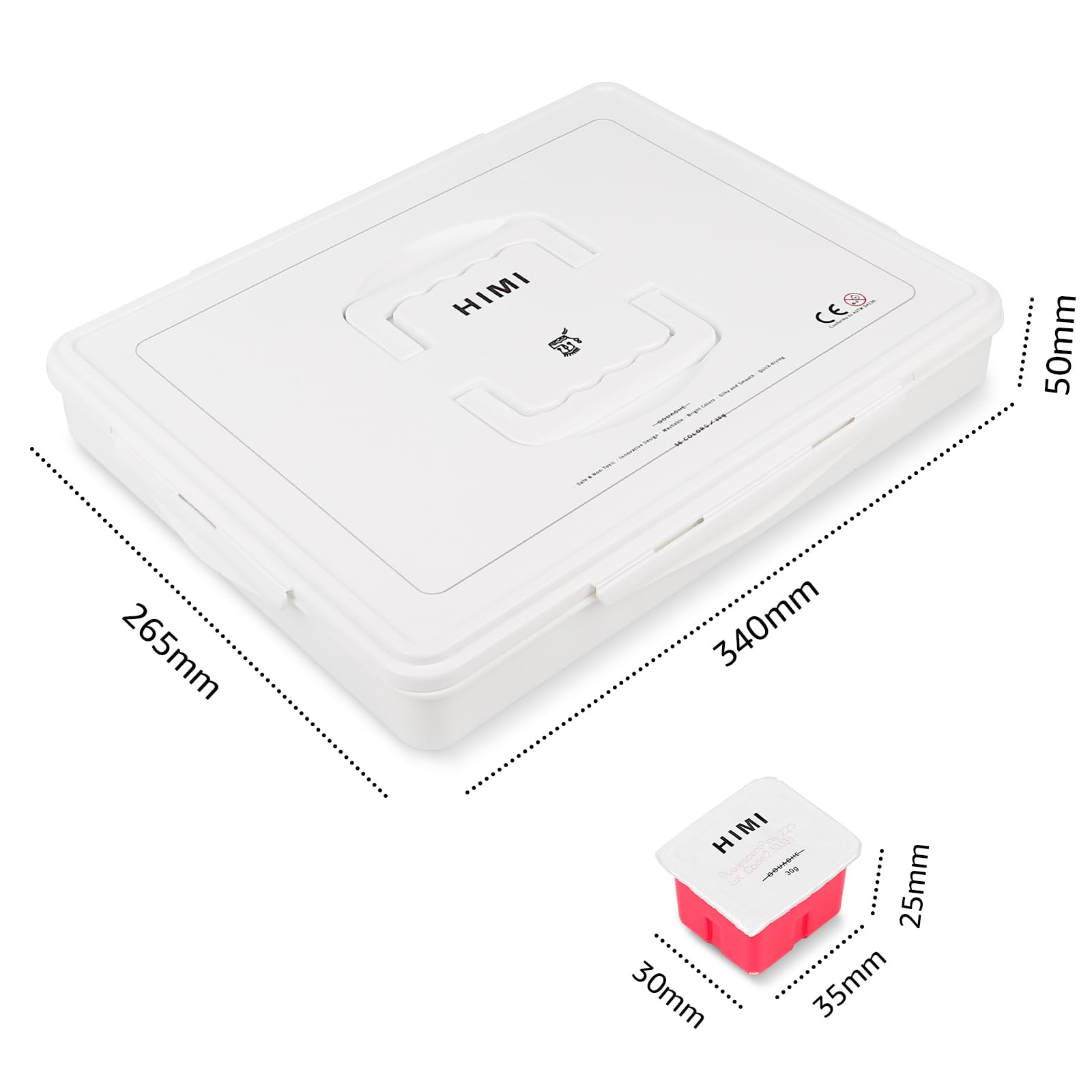 HIMI Gouache Paint Set, 56 Colors x 30ml/1oz, Contains Metallic and Fluorescent Colors, Jelly Cup Design, Non-Toxic, Guache Paint for Canvas and Watercolor Paper - Perfect for Beginners, Students - Image 6