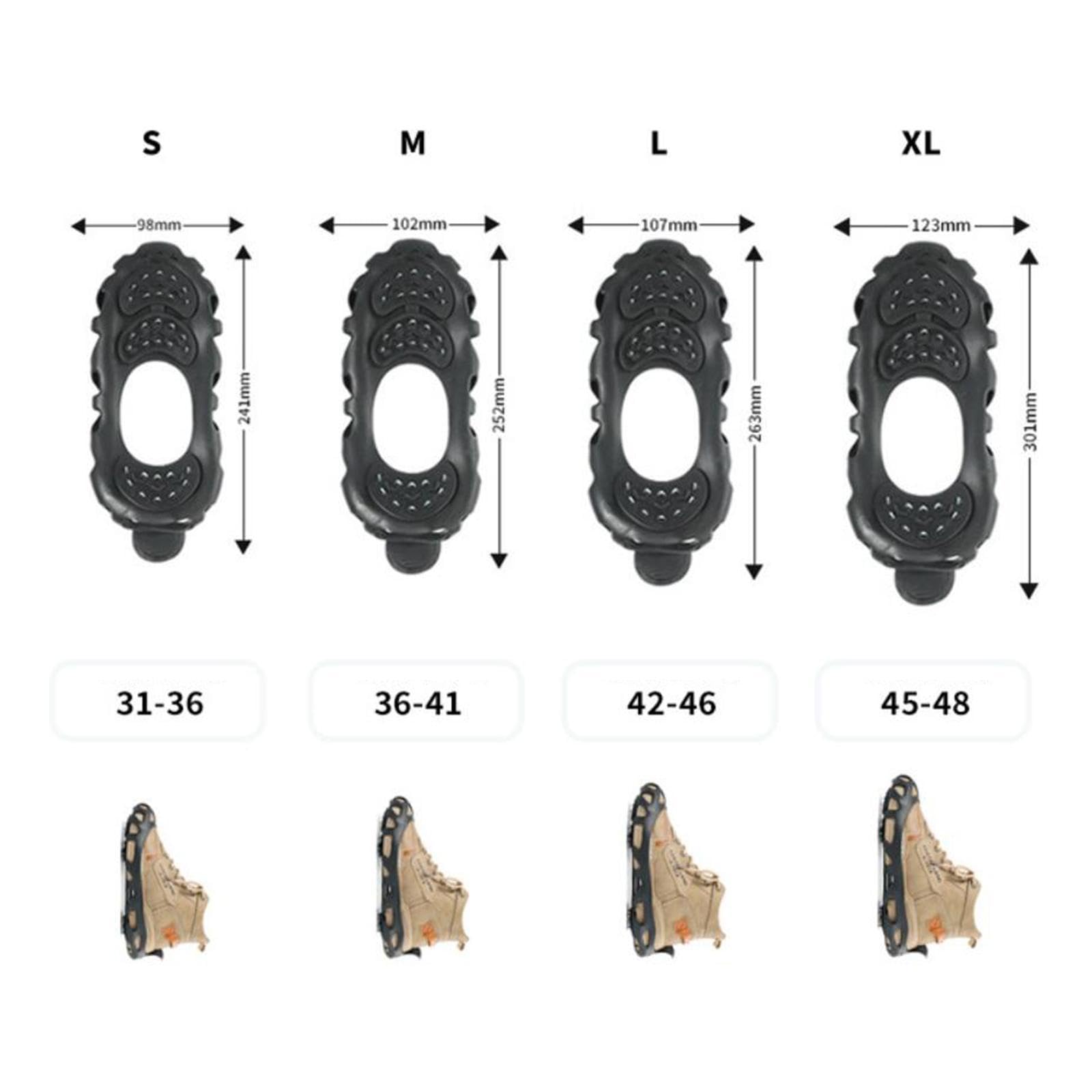 Generic Ice Cleats Shoes Cover Shoe Crampons for Snow and Ice for Snow and Ice Lightweight Snow Shoes Grippers for Winter Jogging, L