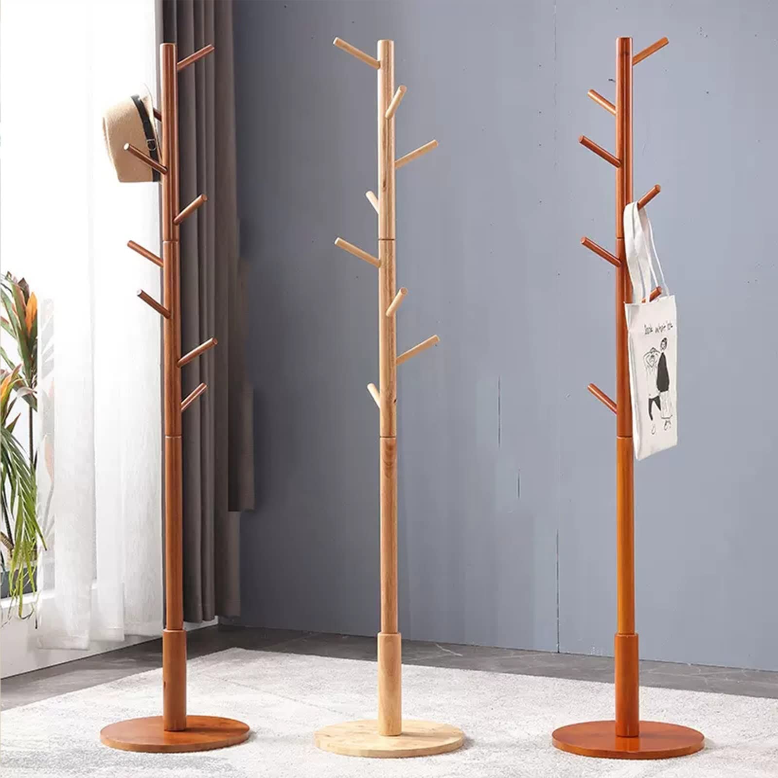 SAeWare Appendiabiti da pavimento per camera da letto, con belle forme e rende lo spazio più stratificato, giallo