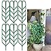 Jashem Garden Trellis for Climbing Plants 6 PCS Plastic Indoor Trellis for Potted Plants Green Stackable Leaf Shape Mini Climbing Plant Stakes DIY Flower Pot Support for Pea Vegetable Clematis