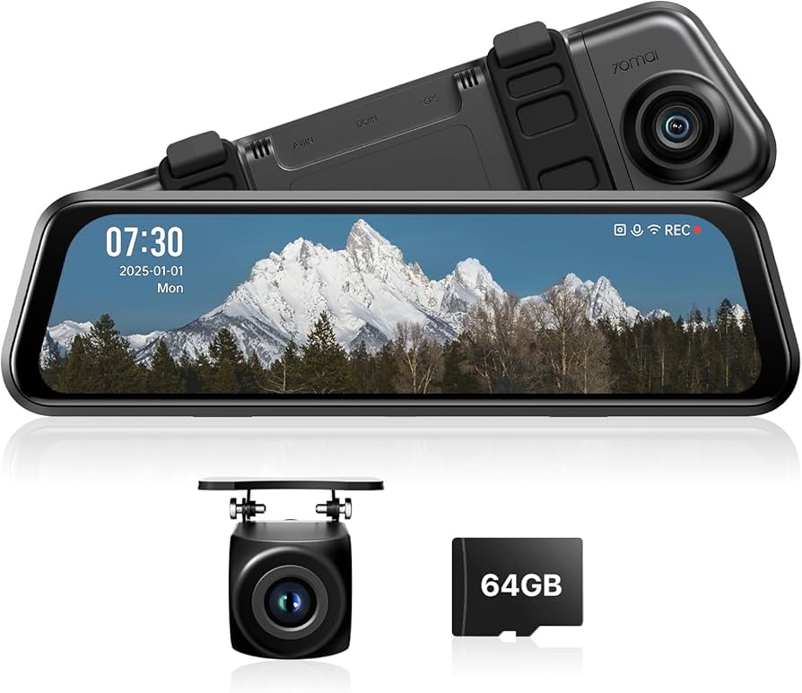 70mai Dash Cam S410 ミラー型ドライブレコーダー Amazon.co.jp: 【3年品質保証 64GBカード付属】70mai Dash Cam S410