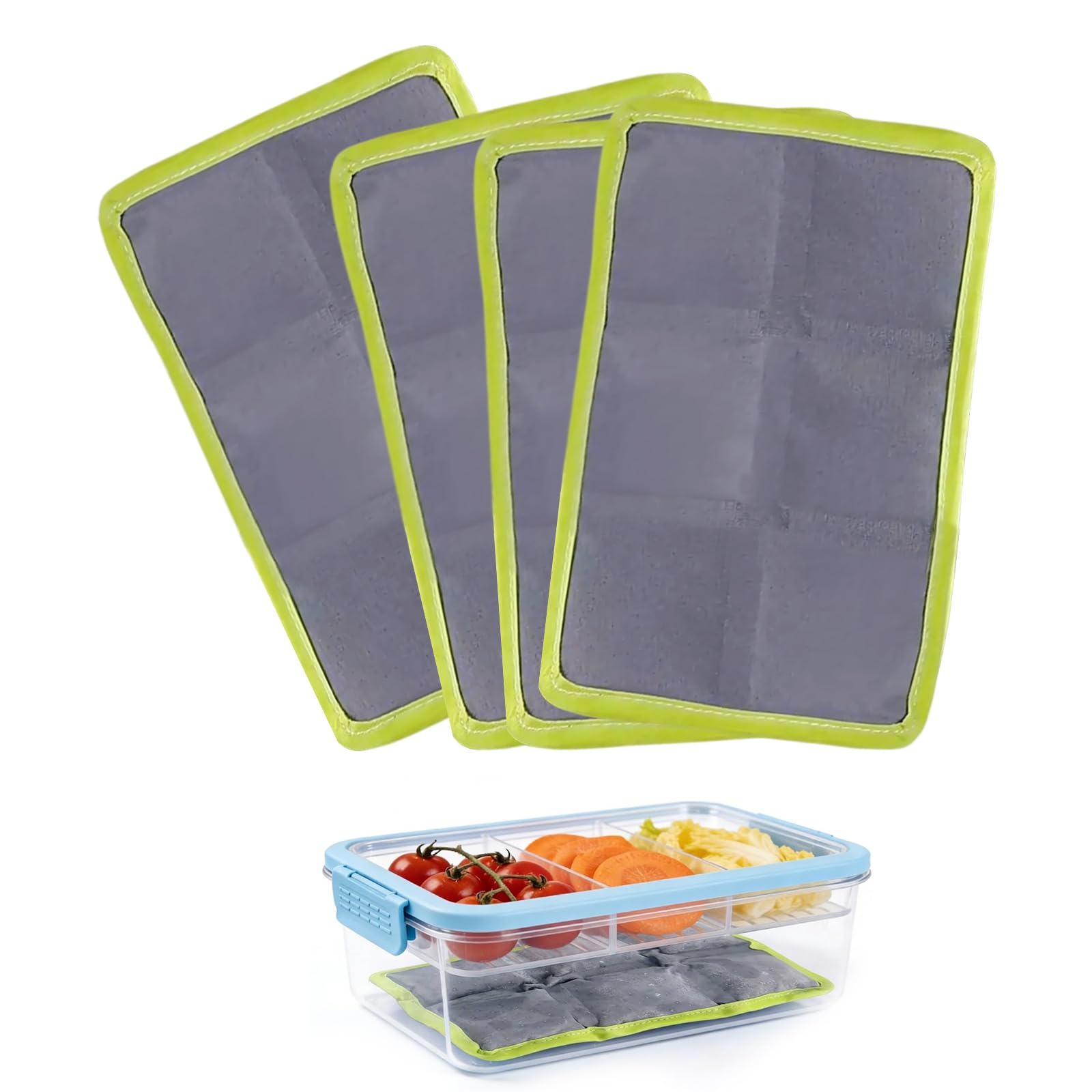Aonuy Mini Ice Packs, 4 Pcs of 6-Cell Freezer Blocks Reusable Small Flexible Ice Pack for Lunch Boxes, Self-Absorbing Ices Packs for Outdoor Picnics Cooler Bags Lunch Boxes-Keeps Food Fresh&Cool