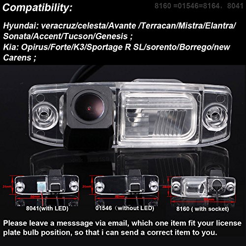 Navinio Waterproof Backup Camera Color Car Rear View Camera 170 Degree Viewing Angle License Plate For Tucson Accent Elantra Terracan Veracruz Sonata/300C/ Srt8 /Magnum/Sebring #TOP2