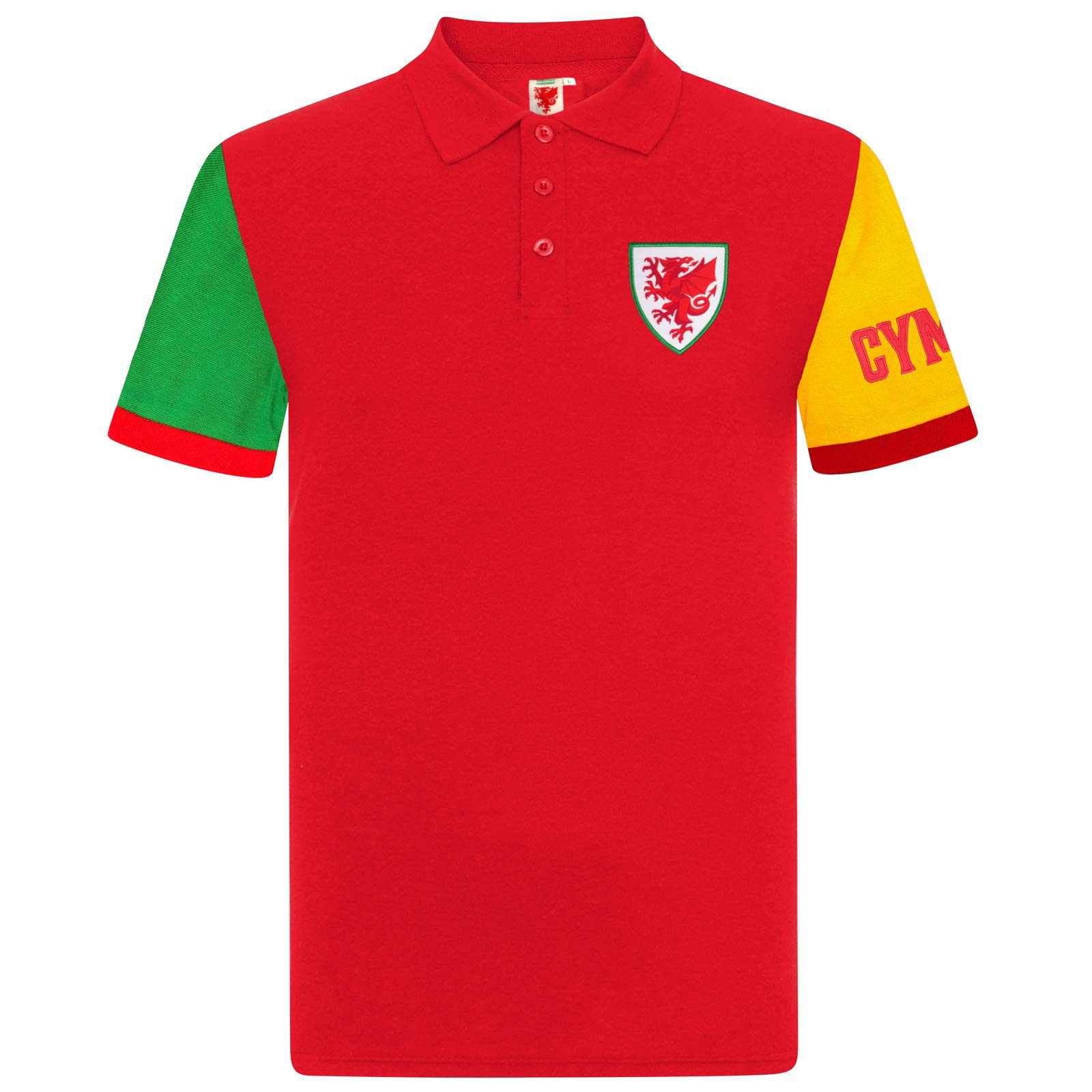 Kids FA Wales Crest Polo Shirt Red 6-7 Years - Official FAW Boys Clothing