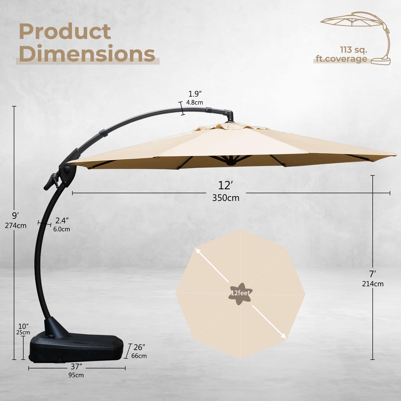11' patio umbrella Treasure Garden ® 11 ft Octagonal Outdoor Patio Umbrella (High-Performance  Auto-Tilt) main image 0