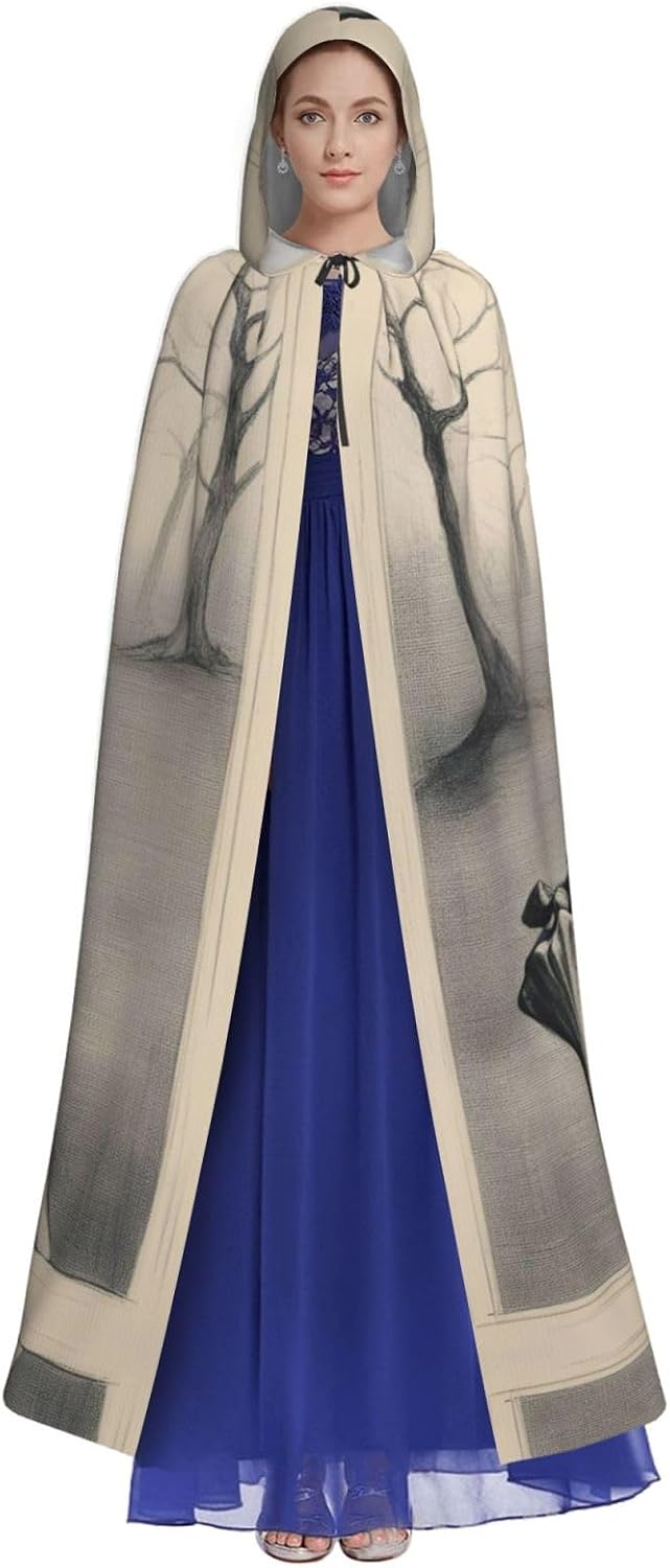 SSIMOO Los Angeles Palm Trees Eye-Catching Cosplay Costume Cape for Women - Unisex Vampire Cloak for Halloween.
