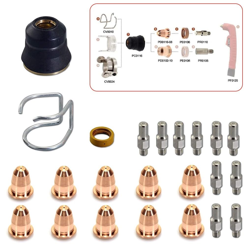 do elektrody plazmowej PR0110 końcówka 0,8 PD0116-08 zestaw kubków osłonowych do palnika S45 23 szt