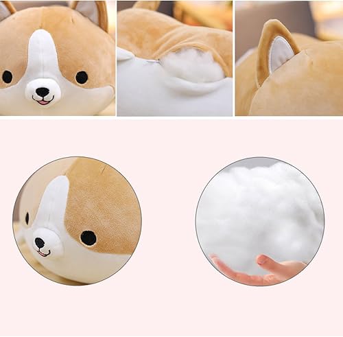 Miniatura 3 de Corgi - Almohada de felpa para perro suave y lindo Shiba Inu Akita regalos de juguete de peluche marrón 177 pulgadas
