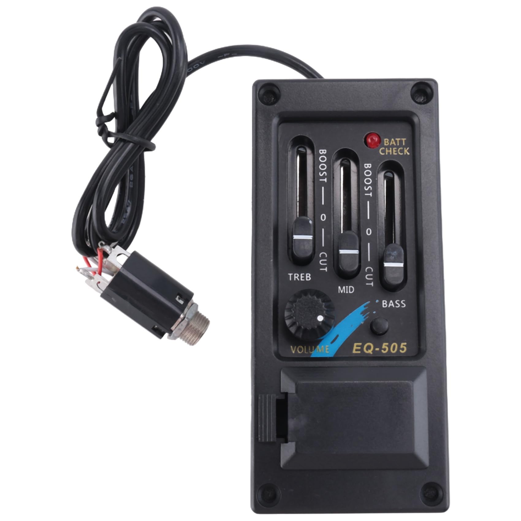 3 x EQ-505 Gitarrensattel-Tonabnehmer, 3 Bänder, EQ-Equalizer, Linkshänder, Akustikgitarre, Vorverstärkersystem, Equalizer, Piezo