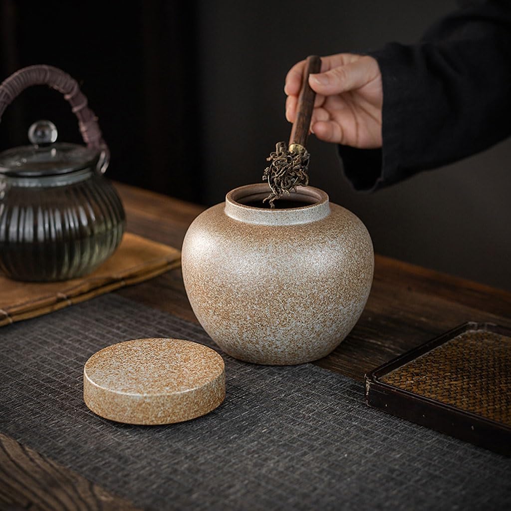 Puszka do herbaty retro kamionka puszka na herbatę czarna herbata zielona herbata pojemnik do przechowywania 850 ml ceramiczny suszone owoce przekąska pojemnik na herbatę