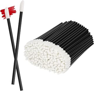ChefBee 200PCS Disposable Lip Gloss Applicators - Lint-Free Lip Brushes, Precision Lipstick Wands for Flawless Makeup, Black