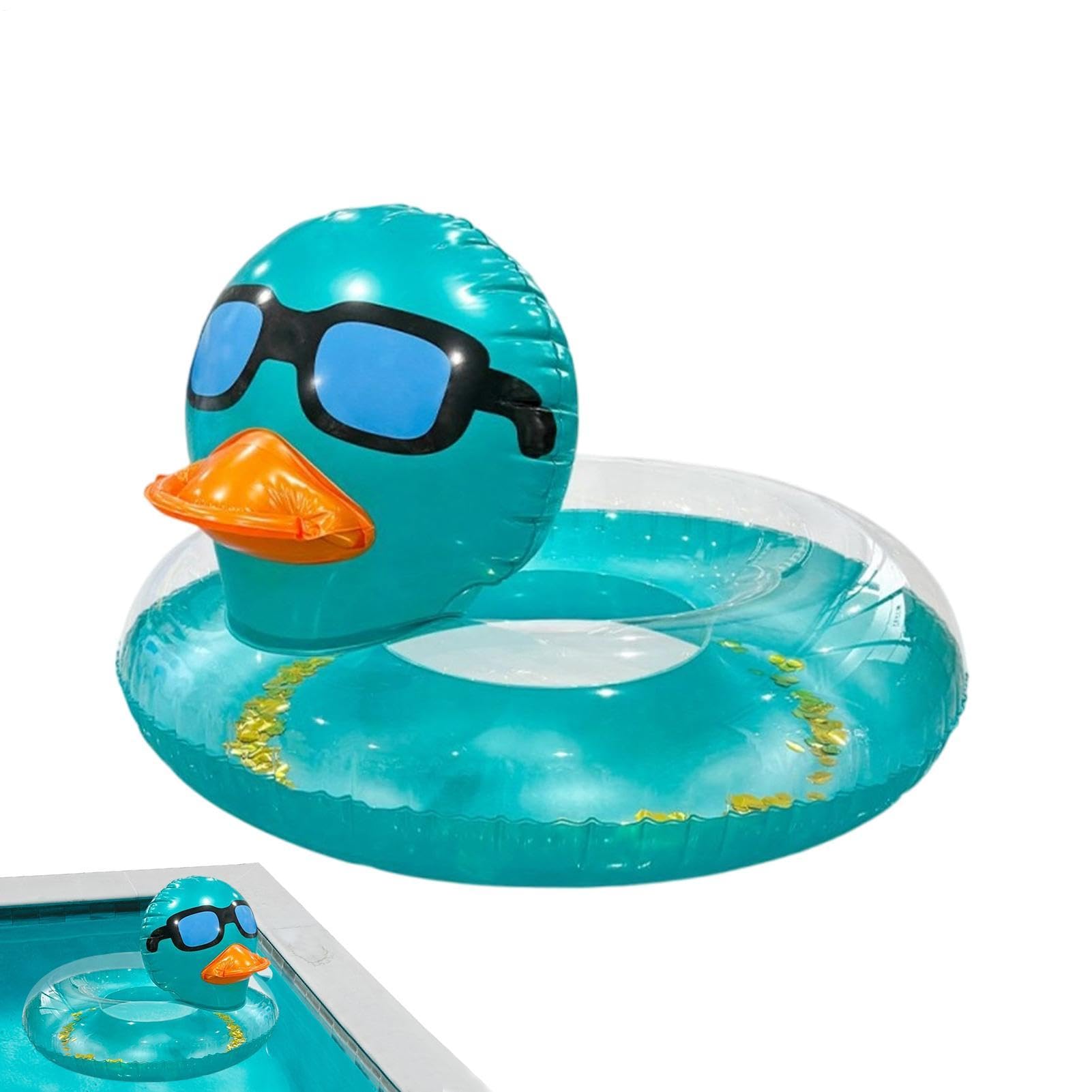 Anneau De Natation Gonflable, Bouée De Piscine Canard À Paillettes Bouée De Natation De Rond Jouet Aquatique Tube Flottant pour Les Vacances À La Plage Et Les Fêtes De Piscine