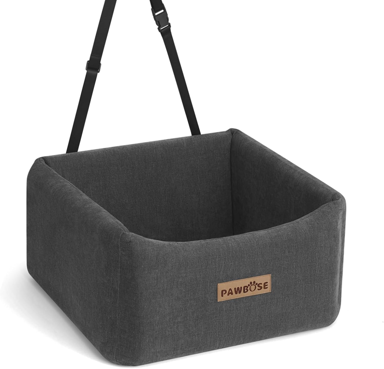 Dog Car Seat for Small Dogs up to 25lbs, Booster Dog Car Carrier with Safety Belt, Medium Pet Car Accessories Travel Bed with Washable Removable Cover, Memory Foam Elevated Pet Car Chair for SUV Grey Medium