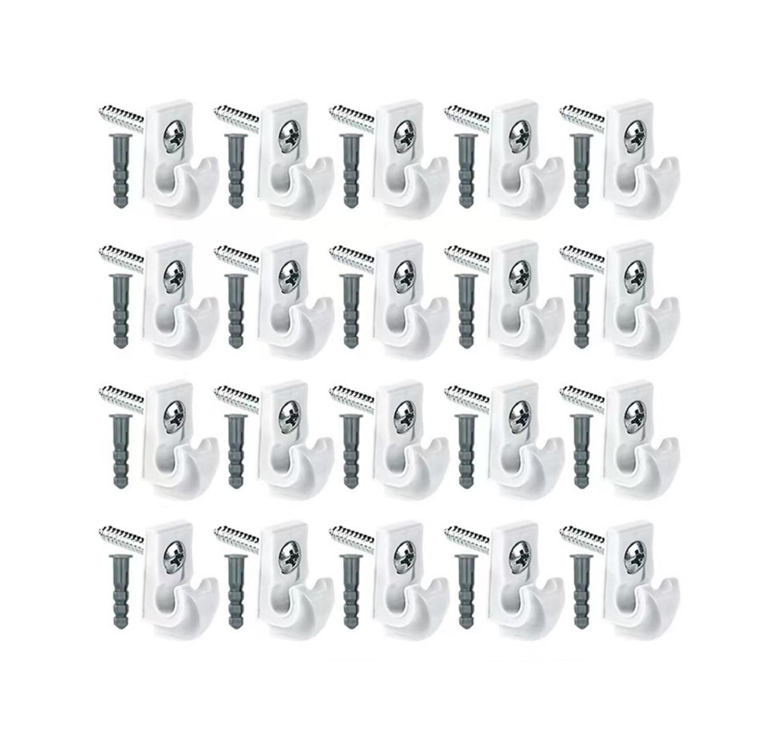 BAYNOPURIN Outdoor Light Hook 50-10Pcs String Light Hanger Hooks Heavy Duty Screw in Ceiling ABS Hanging for Outdoor Lamp & Plant Potted Holders(White-20pcs)