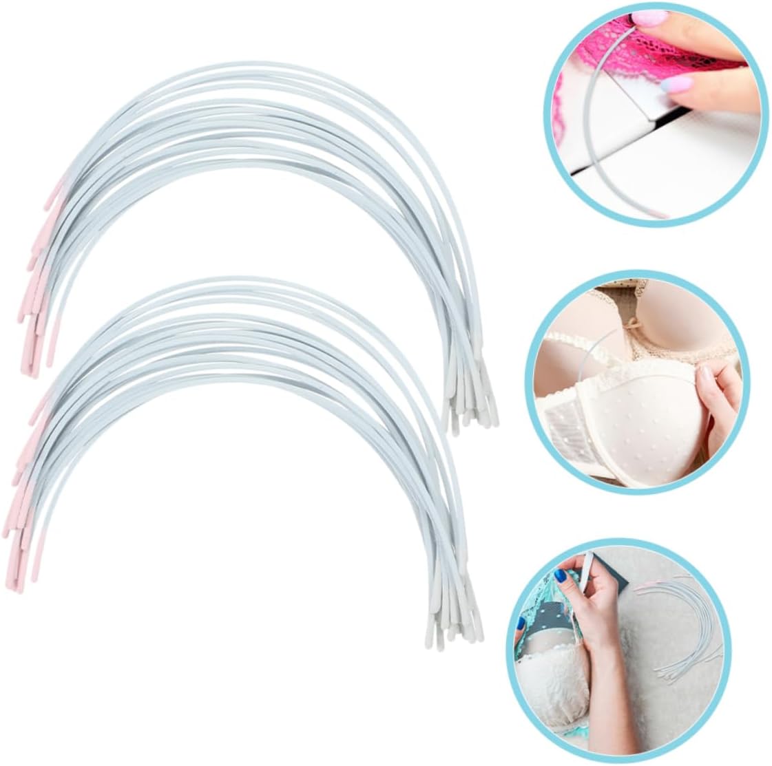 Women Bra Underwire Replacement White Metal Rings 50 Pairs