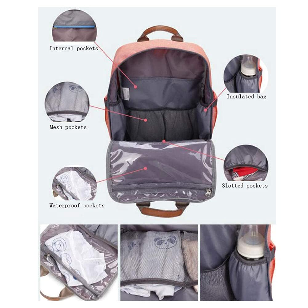 Zaino Mamma Multifunzione, Neonato Fasciatoio Bambino Impermeabile Borsa Grande capacità, Borsa Fasciatoio Passeggino Universale, 2 Tasche isolanti Bottiglia per Viaggiare papà (Color : Blue)