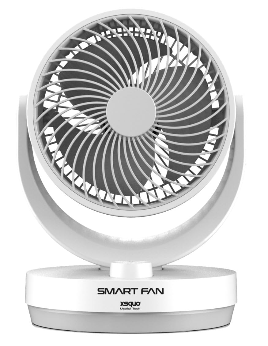 XSQUO Useful Tech Smart Fan, ventilatore da tavolo silenzioso, portatile, intelligente per casa, ufficio, camera da letto, soggiorno, cucina, sala da pranzo, comodino
