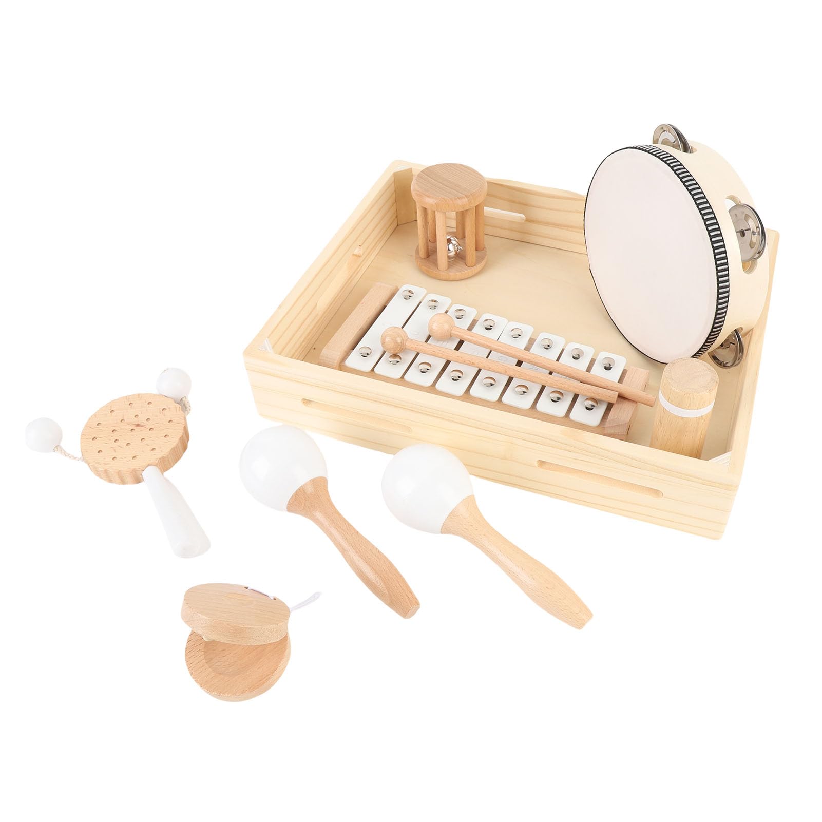 Generic Drewniany Zestaw Instrumentów Perkusyjnych Muzyczne Edukacyjne Zabawki Muzyczne dla Dzieci Małe Dzieci Wczesny Rozwój Muzyki ze Schowkiem