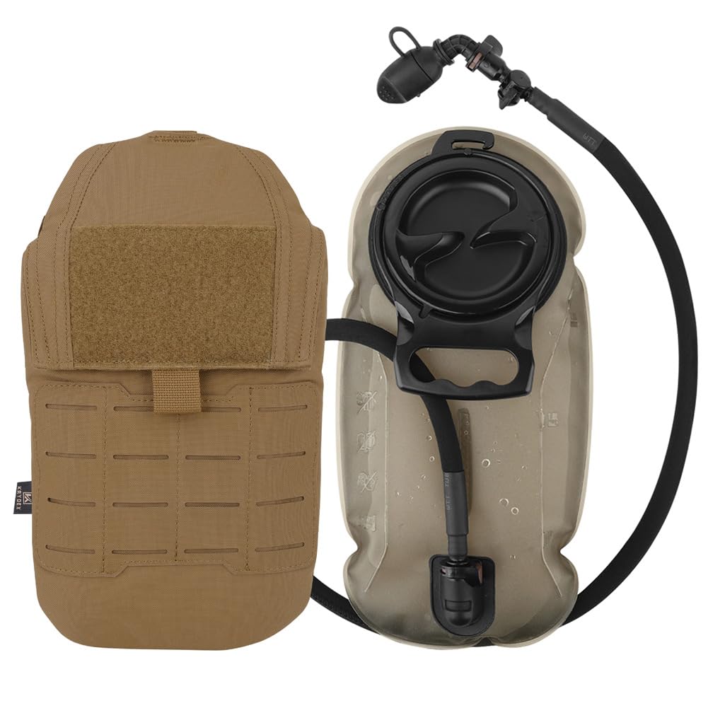 KRYDEX Taktische Molle-Trinktasche mit 1,5 l Innenblase, flaches Profil, Wasserspeichertasche für Molle-Weste, Rucksack, für Radfahren, Wandern, Klettern, Jagd