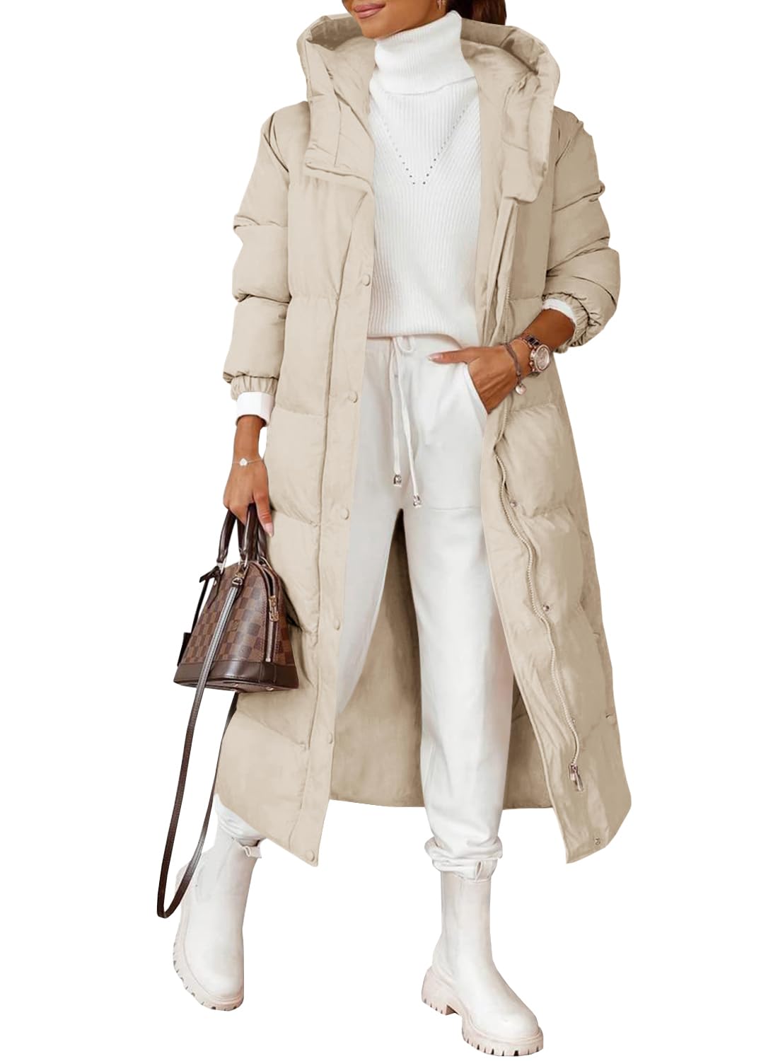Ralph Lauren Hooded Longline Quilted Jacket in Black