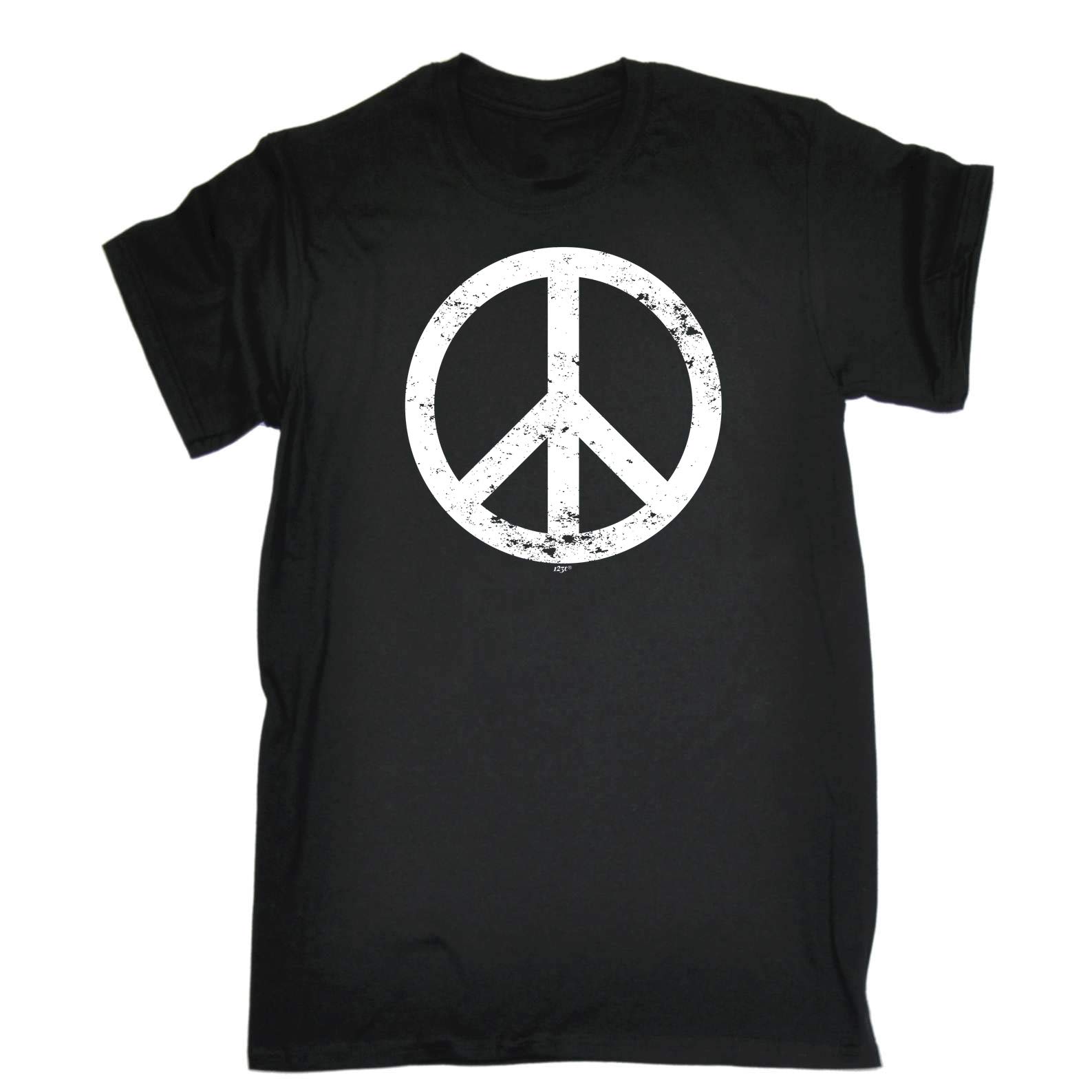 Funny Novelty Tee - Peace Sign Mens T-Shirt