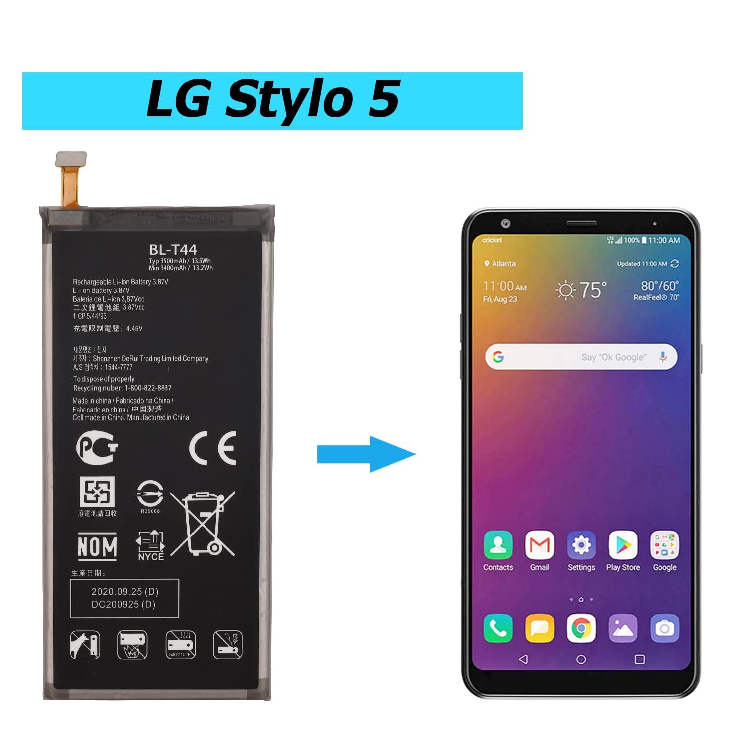 Battery Replacement Lg Stylus Battery For LG Stylus Plus K530
