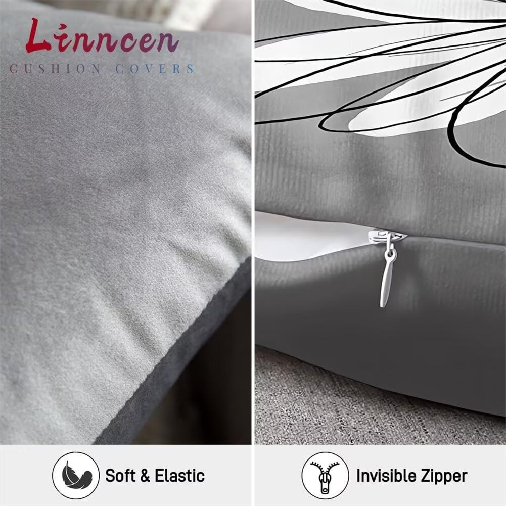 Kissenbezug 50 x 50 4er Set Kissenbezug Grün Dekokissen Modern Sofakissen Leinen Kopfkissenbezug Rose Kissenbezüge Kissenhüllen für Geschenke für Frauen Zierkissenbezug, Sofa Wohnzimmer Zierkissen G-0
