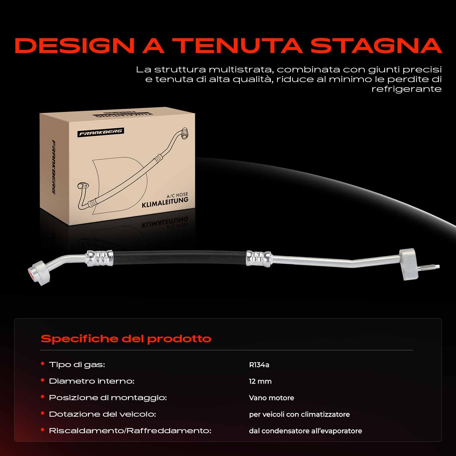 Frankberg Tubo di Carica Refrigerante Compatibile con K.u.g.a III DFK 2.5L Focus III Turnier 1.5L Focus IV Turnier HP 1.5L Focus IV HN 1.0L K.u.g.a III DFK 2.0L Replace# F1F119D567AB