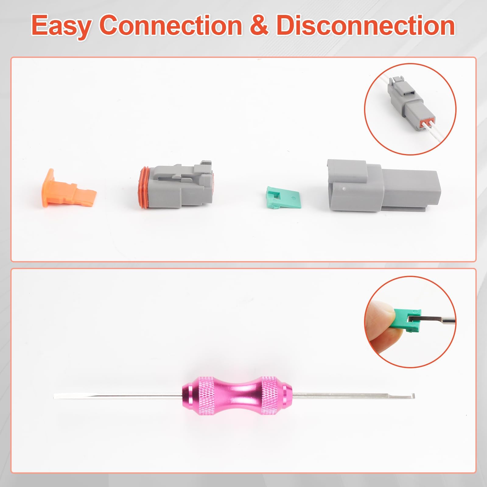 Juego de conectores alemanes de 924 piezas, conector de coche con crimpadora, pelacables y herramienta de desbloqueo, 2/3/4/6/8/12 pines, compatible con la serie DT