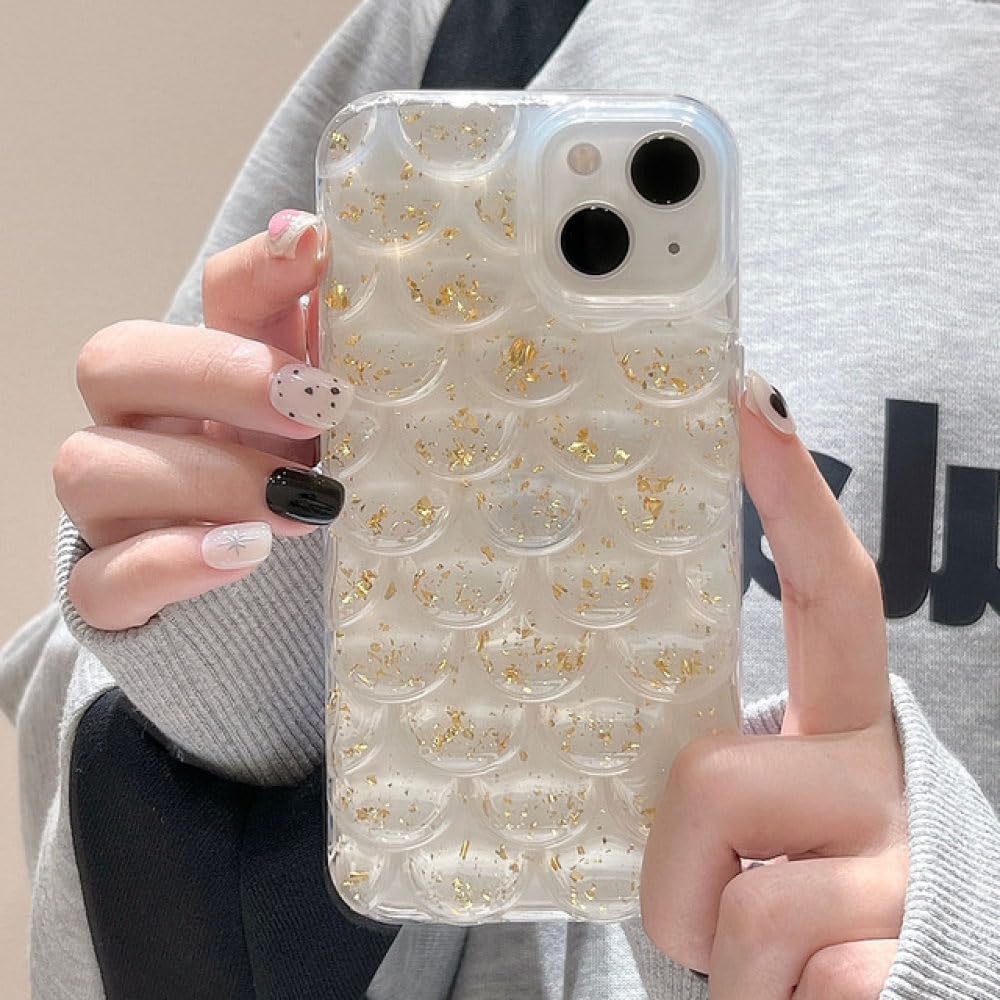 Coque iPhone 12 anti-choc sirène époxy or rigide et chic - 7