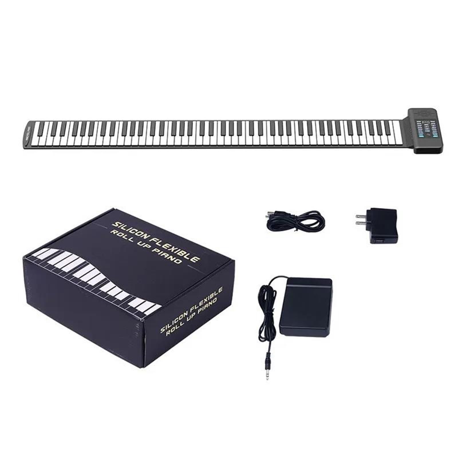 Pianino Elektroniczne 88 Klawiszy Profesjonalne Pianina Elektroniczne Przenośna Klawiatura Muzyczna Początkujący Elastyczny Silikon(UK)