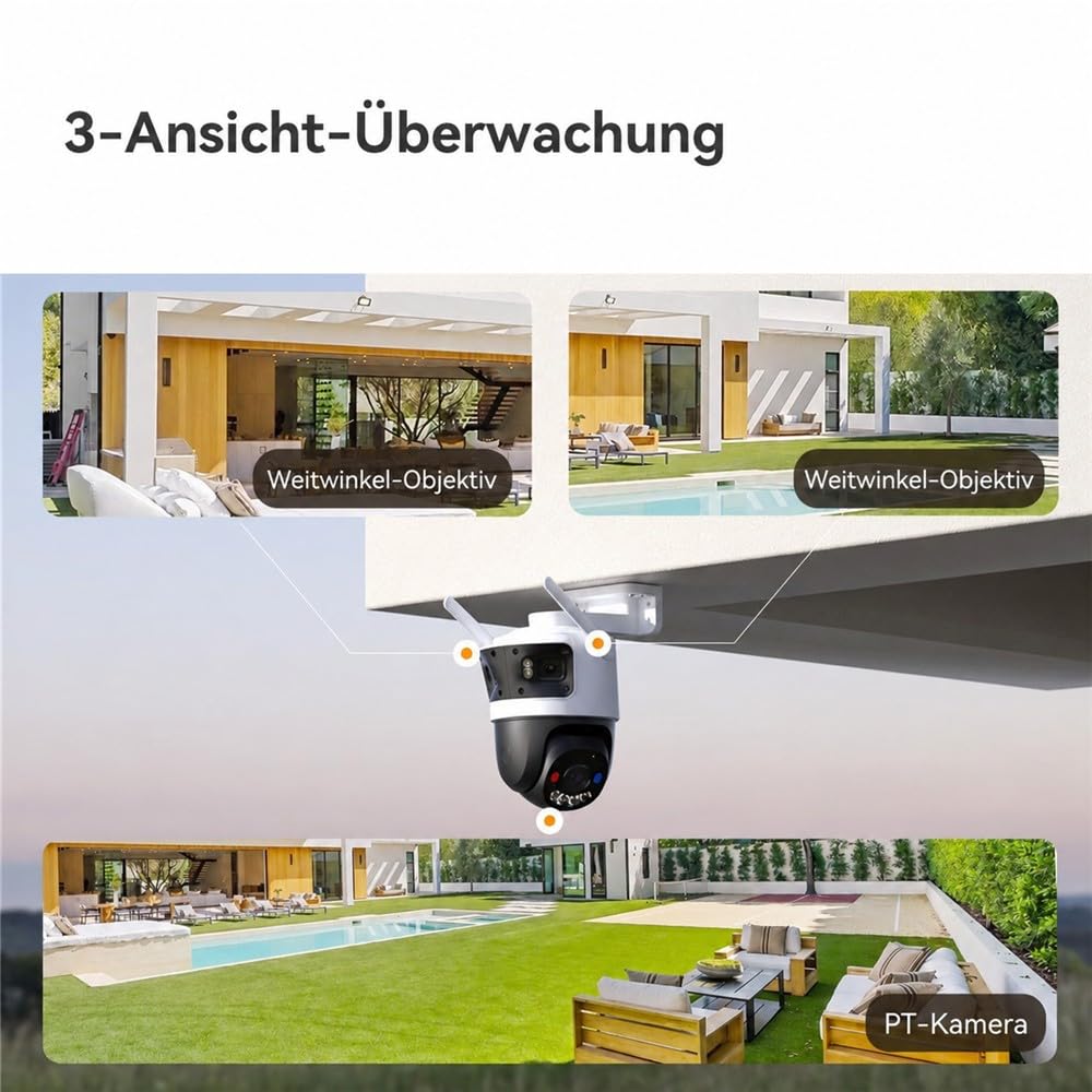 Imou Cruiser Triple 11mp (3mp+3mp+5mp) IP-Sicherheitskamera Outdoor Turret (ipC-S7uP-11m0wed)