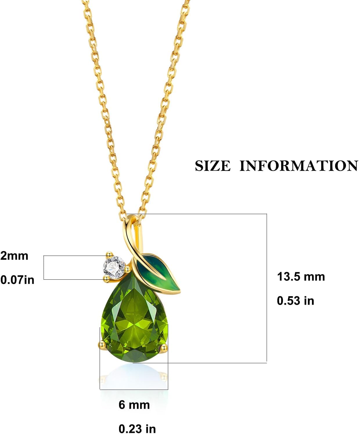 Birthstone Necklace 925 Sterling Silver Enamel Leaf Pendant 18K Gold Plated Necklace Teardrop Gemstone Christmas Jewelry Gifts for Her Mom Women - Image 5