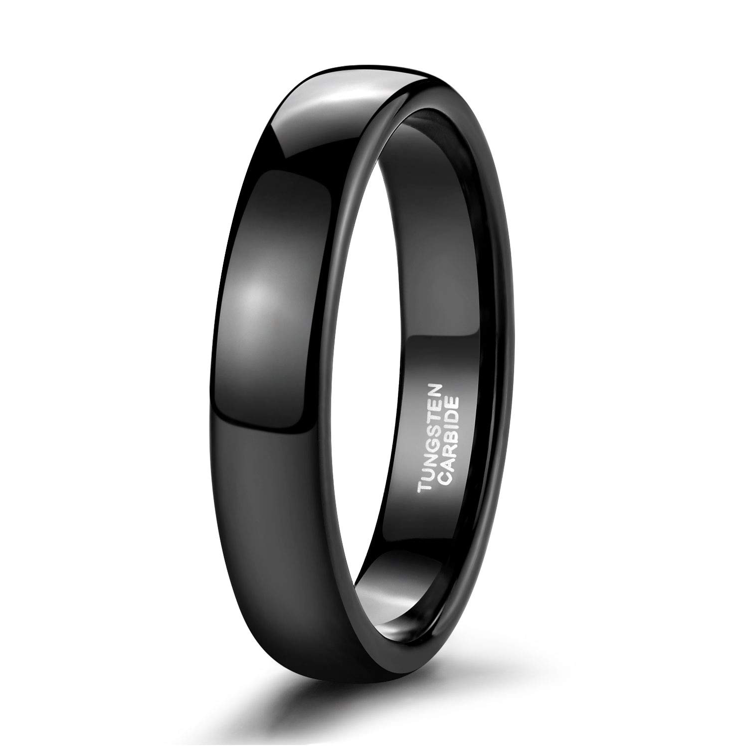 Zakk Bague Hommes Femme en noir poli Tungstène Alliance Bande de Bague Mariage de fiançailles Promesse Anneaux 2mm 4mm 6mm 8mm