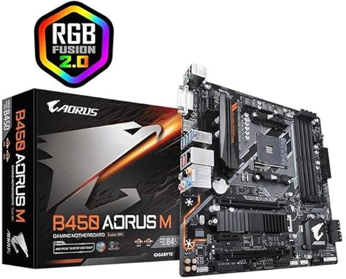 GB B450 AORUS M AM4  B450  DDR4  S-ATA 600  Micro ATX Socket - Negro (renovado)