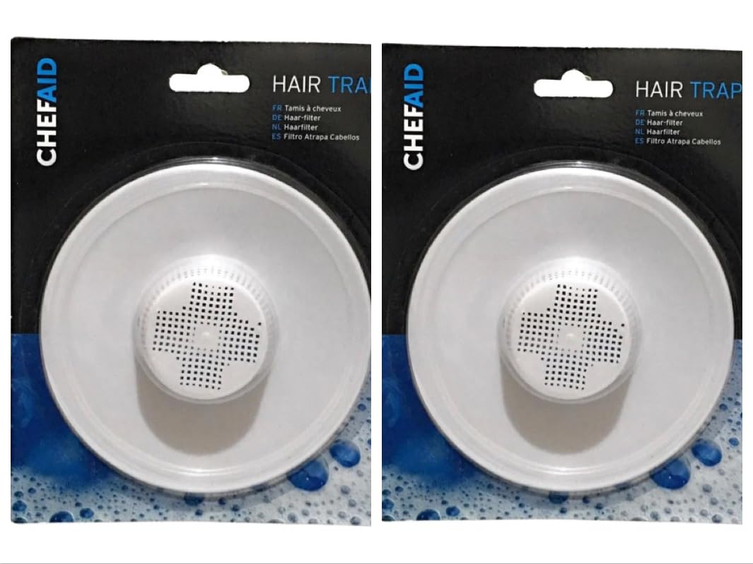 Chef Aid Sink Hair Trap Clogged Drain for Bathroom and Kitchen White (Pack of 2)