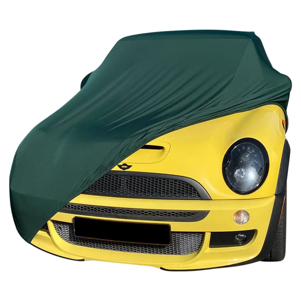 Indoor car cover fits Mini Cooper S JCW Aerokit (R53) Green GARAGE COVER Bespoke tailor made cover Super Soft Stretch