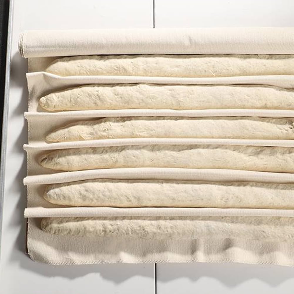 Nuyhadds Cestino per la fermentazione del pane, in cotone e lino, durevole panno per la fermentazione 'impasto, affidabile panno per il pane in rattan, tovagliolo in tessuto per da forno