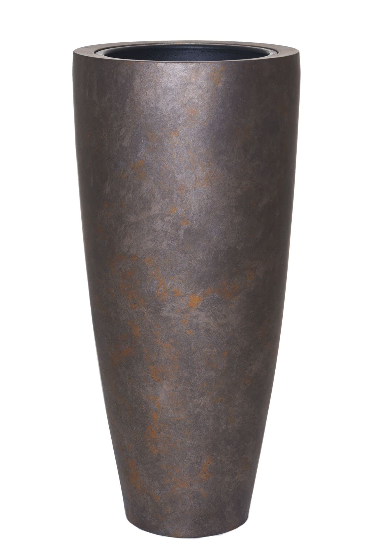 VIVANNO Pflanzkübel City Fiberglas Blumenkübel Quarzgrau - 80x37 cm | Boden-Vase mit Einsatz für Innen & Außen, Rundes Design in Beton-Optik, Ideal für Hotel, Restaurant & Wohnzimmer