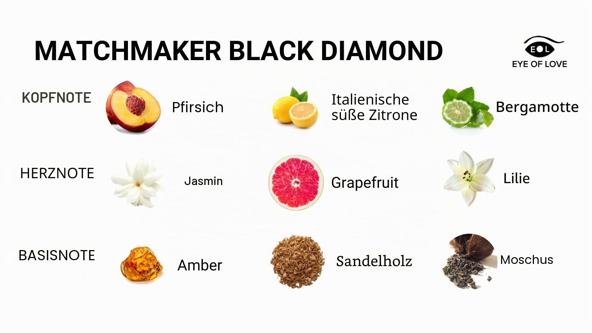 EOL EYE OF LOVE Matchmaker Black Diamond Pheromone Parfum Deluxe — Attract Her, 30 ml