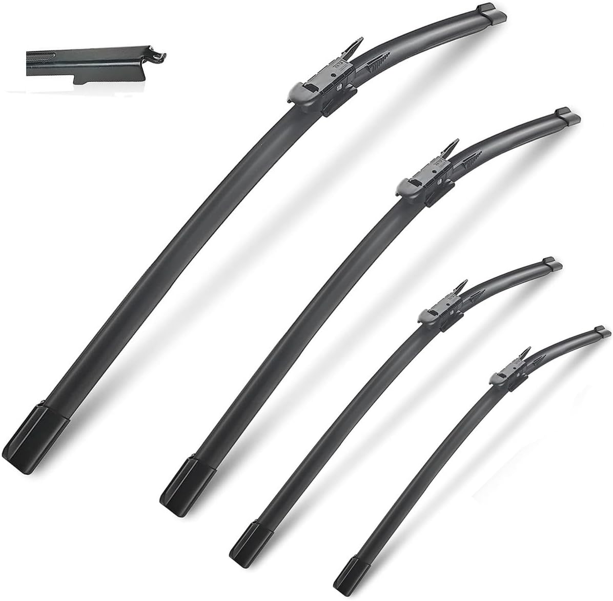 Car Wiper Compatible with Ford Escape Kuga 2013-2018 Front Wiper Blades Soft Rubber Windscreen Wipers Auto Windshield 28" 28" 700mm 700mm (Color : 4 PCS)