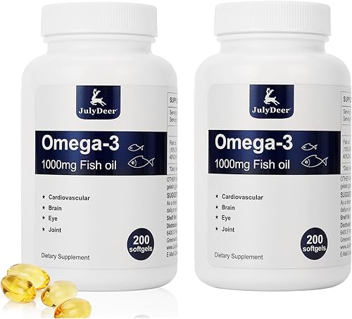 Miniatura 9 de Suplemento concentrado de aceite de pescado Omega 3 de 1000 mg, rico en EPA y DHA, apoya la salud del corazón, las articulaciones, el cerebro