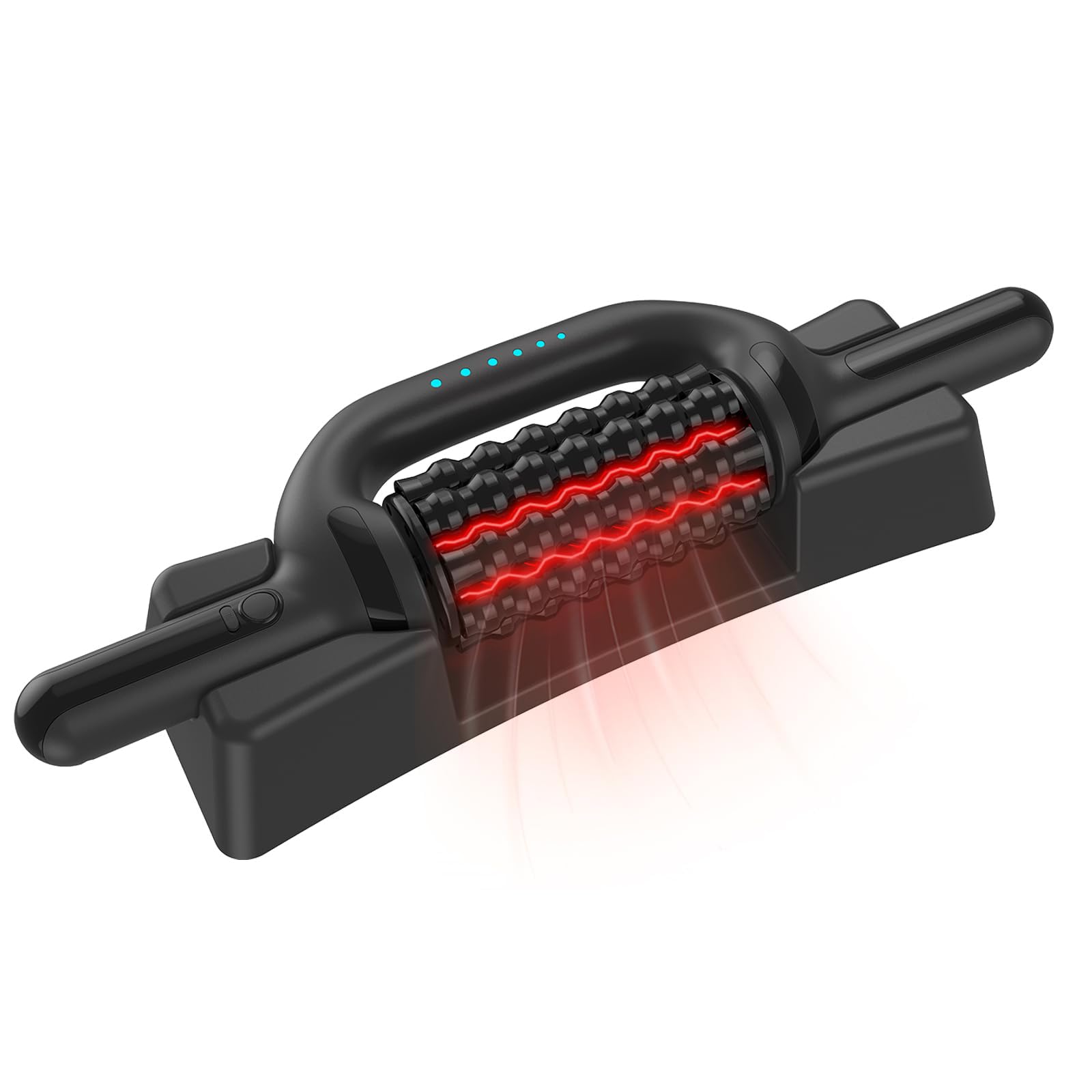Rullo Massaggio Muscolare Elettrico con Redlight, Massaggiatore Elettrico a Rullo Anticellulite, 6 Velocità, Massaggiatore Tessuti Profondi, Drenaggio Linfatico e Recupero Muscolare