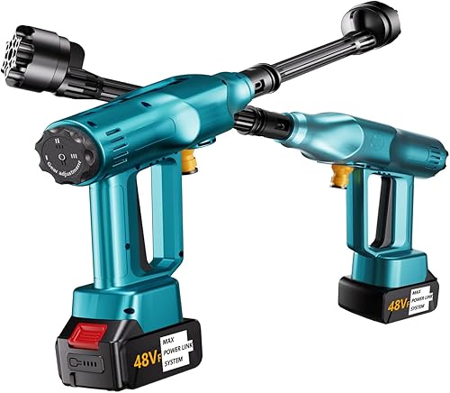 Pistola de lavado de energía recargable para autos, pistola de pulverización inalámbrica para lavado de autos, boquilla 6 en 1, lavadora a presión