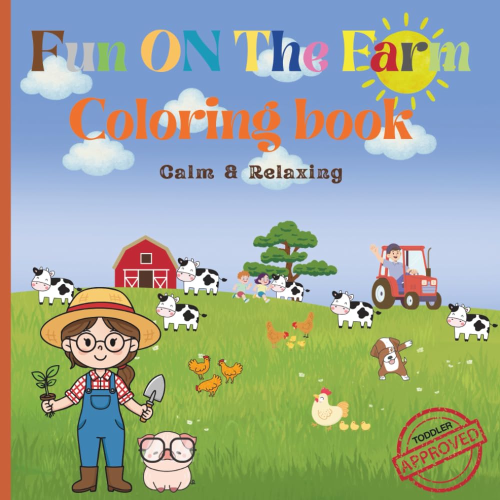 Fun on the Farm: Educational coloring pages with animals for pre school children ages